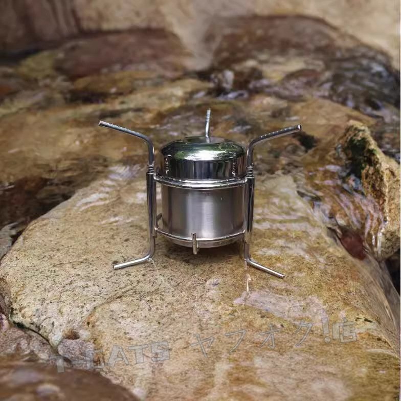 ☆新品キャンプのお供に必須 ステンレス鋼のアルコールストーブスタンド付き 収納袋付き 屋外用調理器具 登山 アウトドア用品拍卖