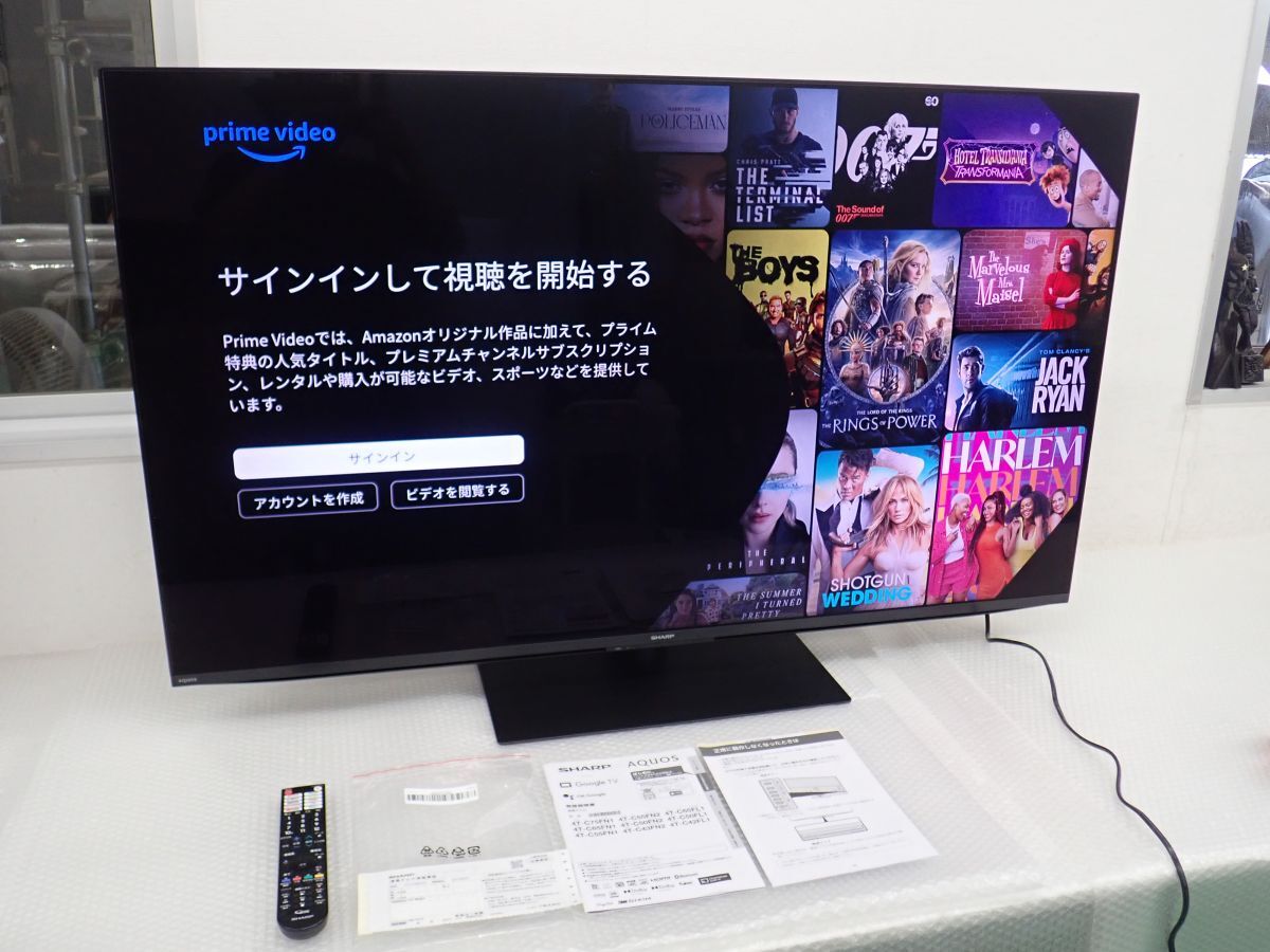 DA473-250C  初期化・動作確認済み SHARP AQUOS 4K 4T-C55FN1 4K液晶テレビ(55V型) Google TV YouTube/ABEMA  リモコン・取扱説明書拍卖