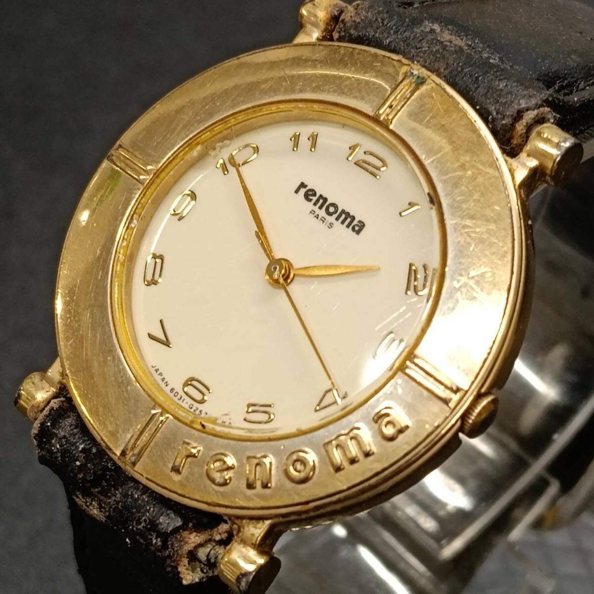 T24【レア】 citizen シチズン renoma レノマ 腕時計 クウォーツ 3針 白文字盤 アナログ ヴィンテージ アクセサリー シルバー Y2K 80s拍卖