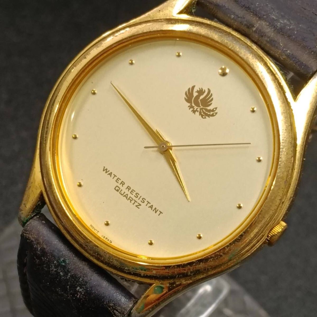 T161【レア】腕時計 Y121-B860 クウォーツ 3針 金色文字盤 デイト アナログ ヴィンテージ アクセサリー ゴールド色 Y2K 80s拍卖