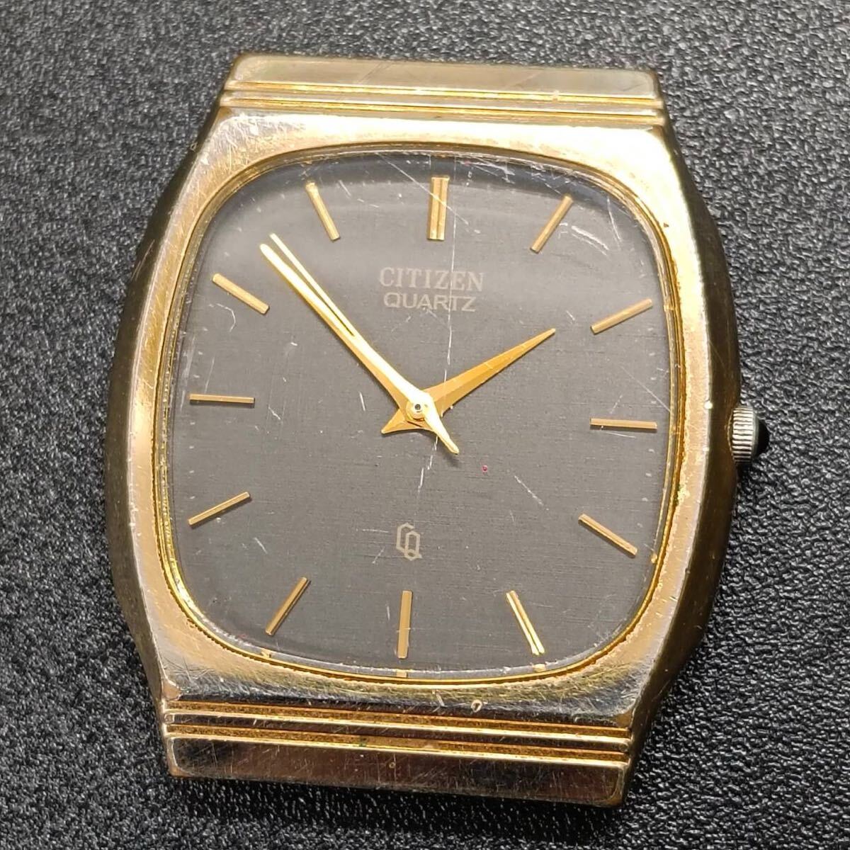 T270【レア】 CITIZEN シチズン T4-G02760 腕時計 クウォーツ 3針 黒文字盤 アナログ ヴィンテージ アクセサリー ゴールド色 Y2K 80s拍卖