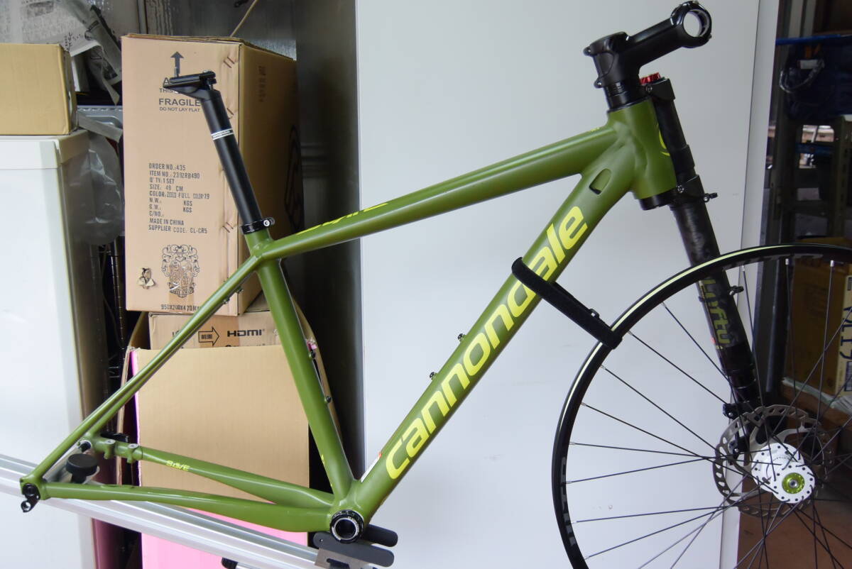 【中古】CANNONDALE SLATE 2016年/SMサイズ/Army Green/1.5 ステム/シートポスト/Lefty用ホイール/WISHBONEセラミックBBシマノ用/拍卖