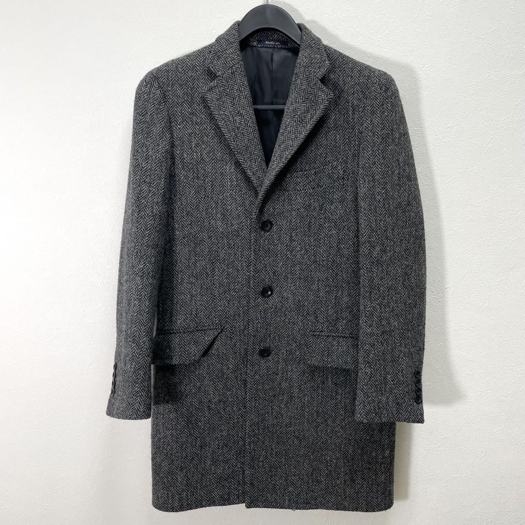 美品 Cricket 1960 クリケット チェスターコート ロングコート HARRIS TWEED ハリスツイード拍卖