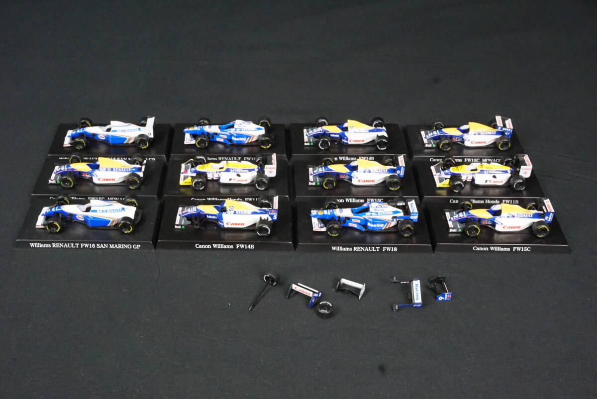 アオシマ 1/64 F1GP ウィリアムズミニカーコレクション 12台 台座付き 破損あり拍卖