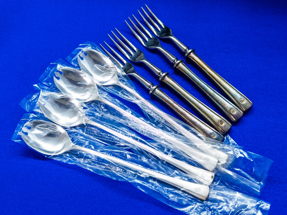 3Q売切!税無し◇Todai メロンスプーン&フルーツフォーク 各4本★銀メッキ★レストラン★家庭でも★カトラリー★★1010-15拍卖