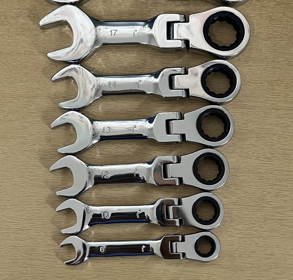 ミニ首振り◇ラチェットレンチ☆8、10、12、13、14、17mm◇6点セット 72ギア拍卖