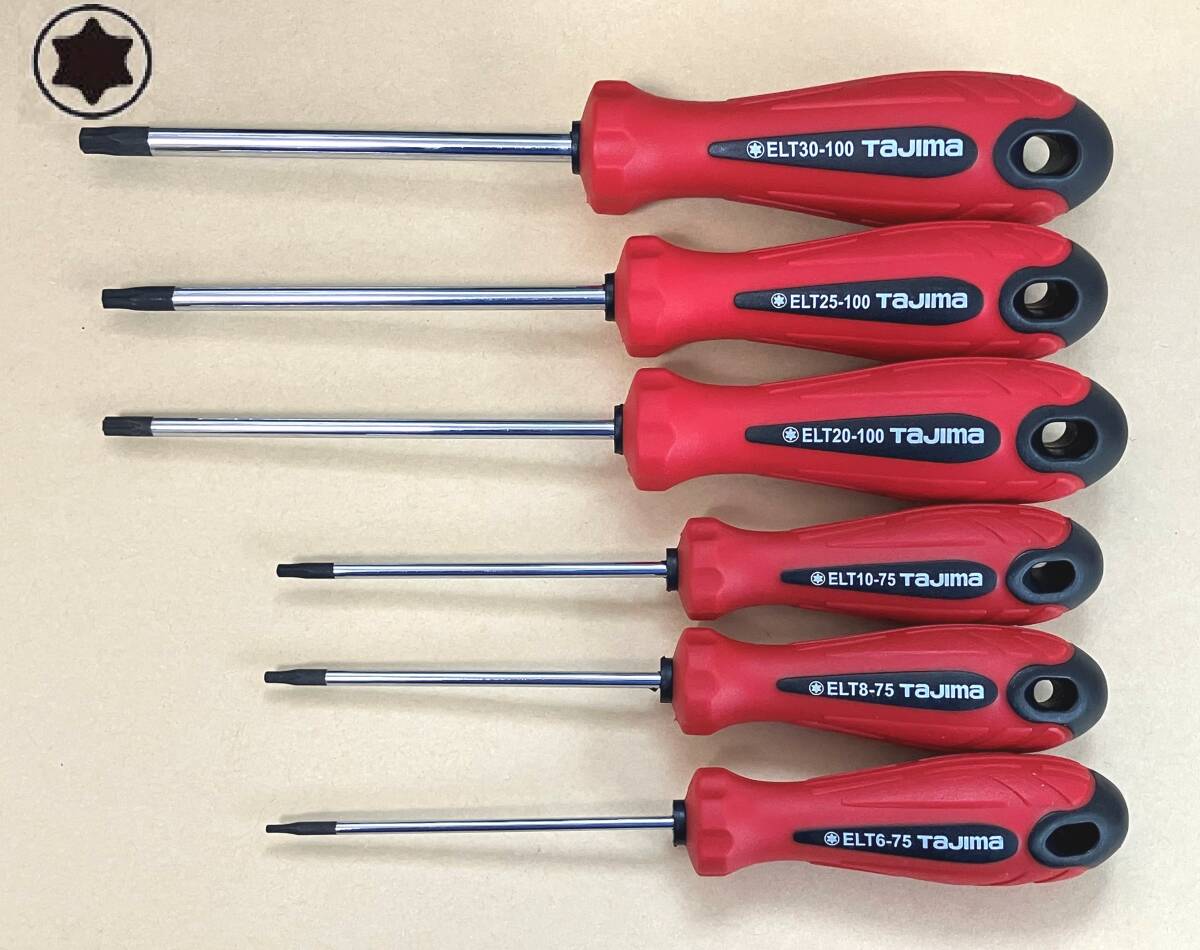 TAJIMAトルクスドライバー☆6本セット☆先端磁力付き 拍卖