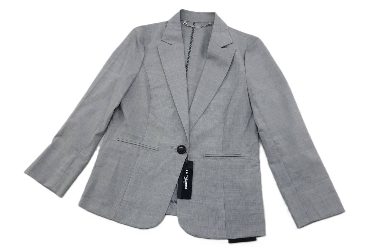 【送900円】1663 未着用品 LAUTREAMONT ロートレアモン カジュアルジャケット 羽織り ブレザー 薄手 軽量 チャーム グレー 36 拍卖