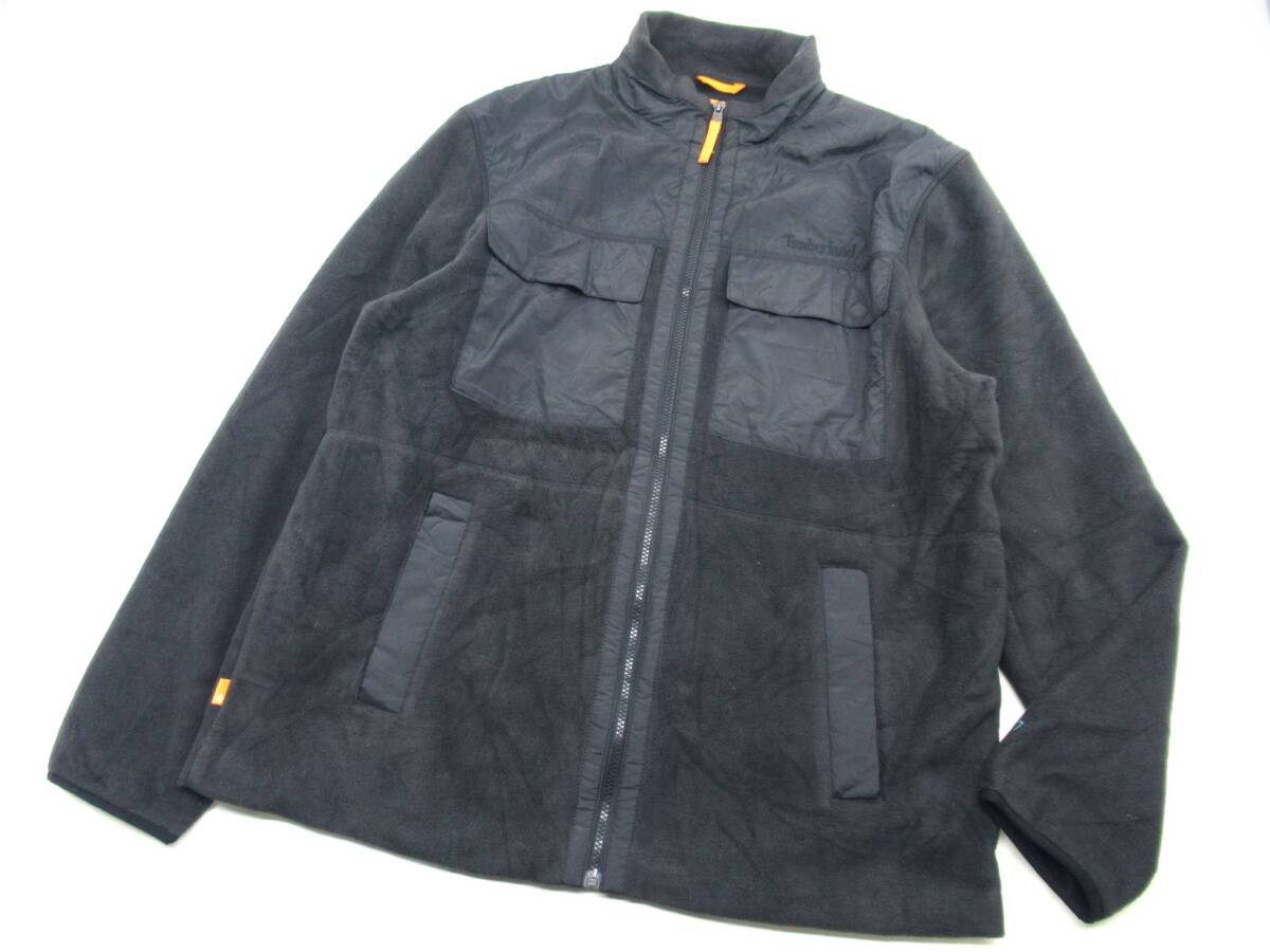 【送900円】1636 インポート古着 Timberland ティンバーランド フリースジャケット ブラック ジップアップ ジャンパー XXL/TTG拍卖