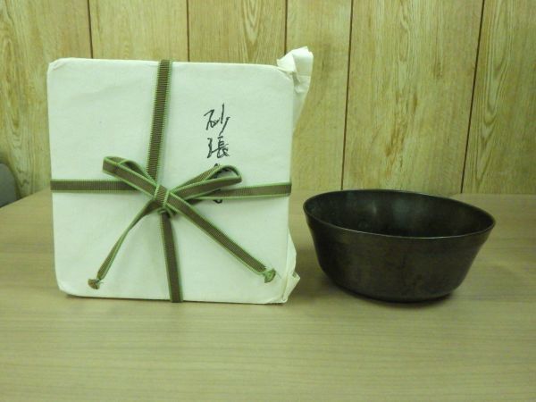 ・砂張合子 建水 共箱付き 茶道具 アンティーク 骨董品 金属工芸拍卖