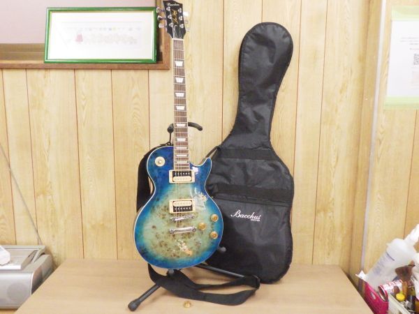 ●Bacchus バッカス エレキギター live road レスポールタイプ シースルーブルー ブルーバースト BL-B ソフトケース付拍卖