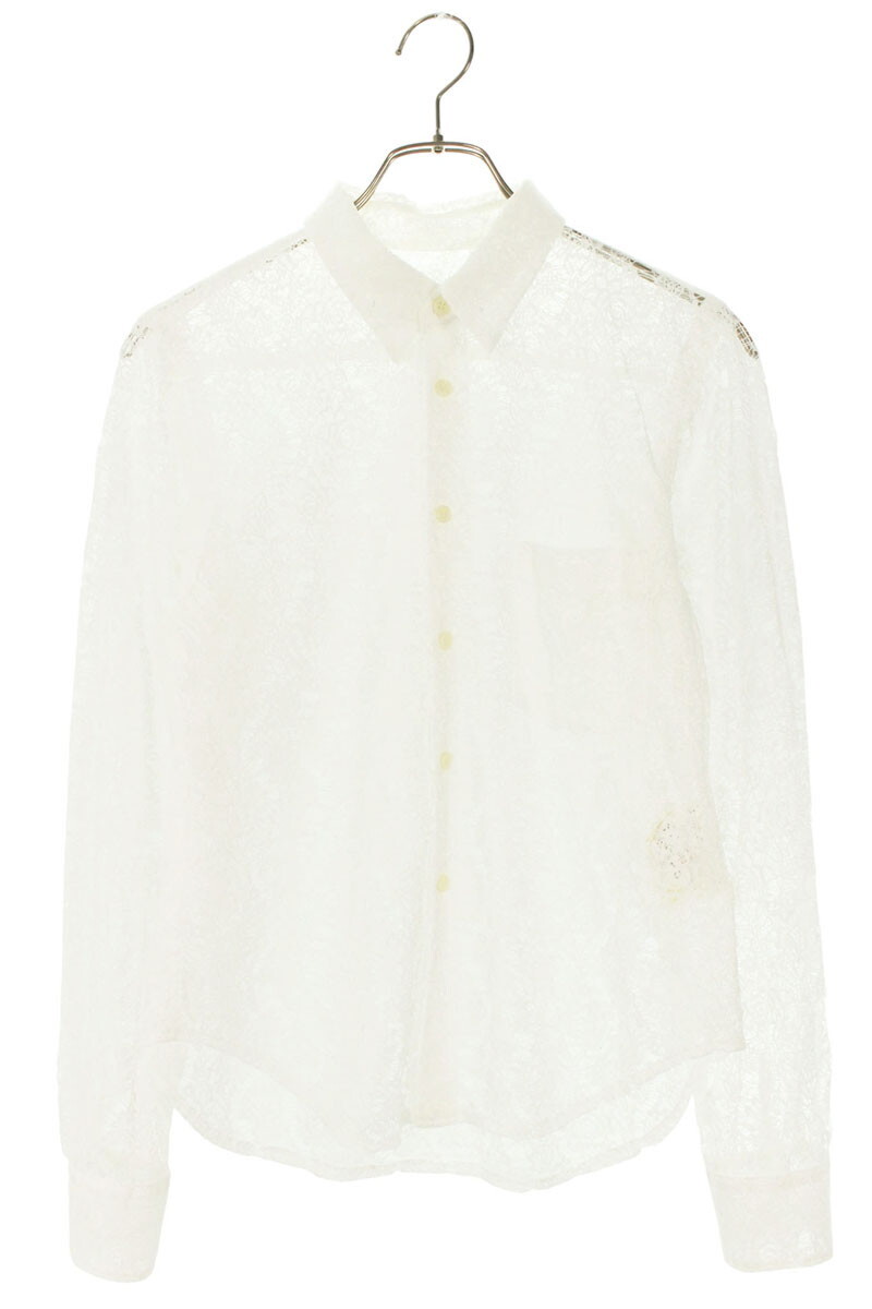 ブラックコムデギャルソン サイズ:XS 16SS 1Q-B022 AD2015花柄シアー長袖シャツ 中古 BS99拍卖