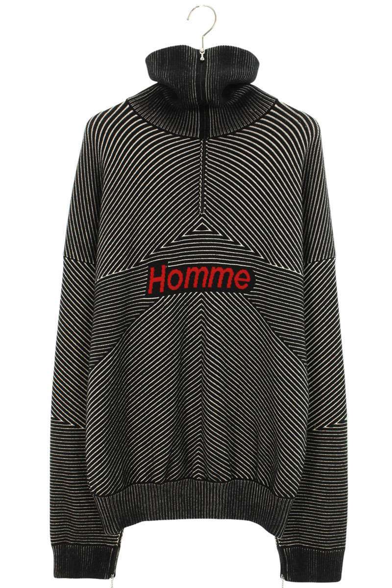 バレンシアガ サイズ:XS 17AW 485653 T1388 ハーフジップHOMMEボーダーニット 中古 SB01拍卖