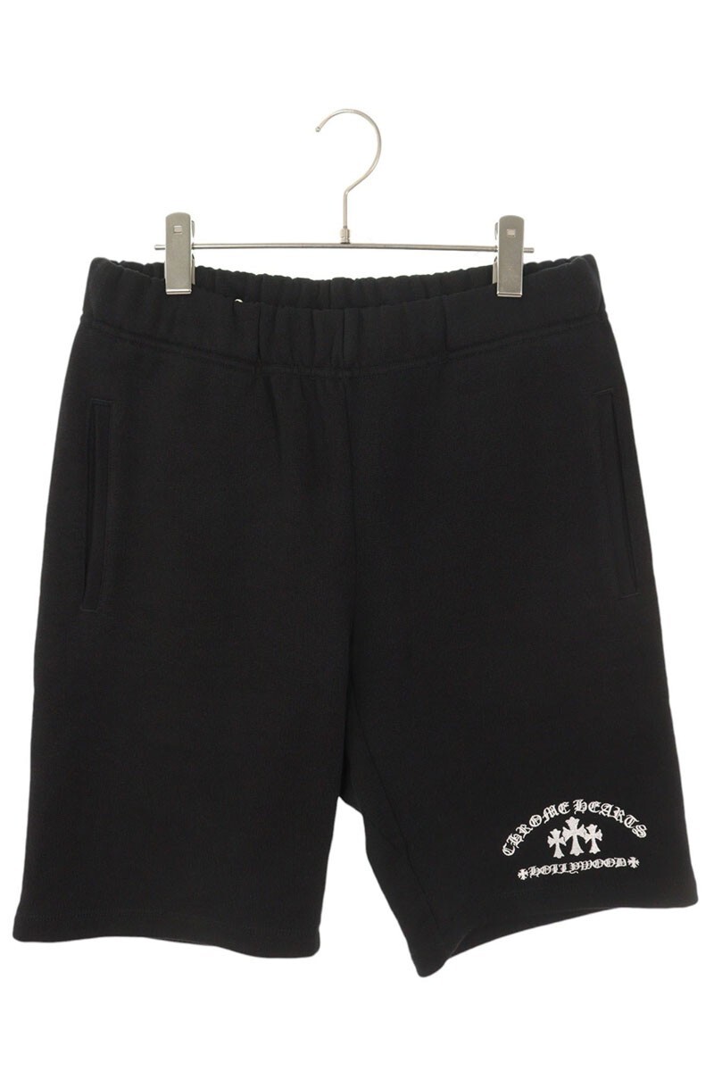 クロムハーツ ハーフパンツ サイズ:S SAILIN ON HLF PNTS セメタリークロス刺繍スウェットハーフパンツ 中古 SS13拍卖