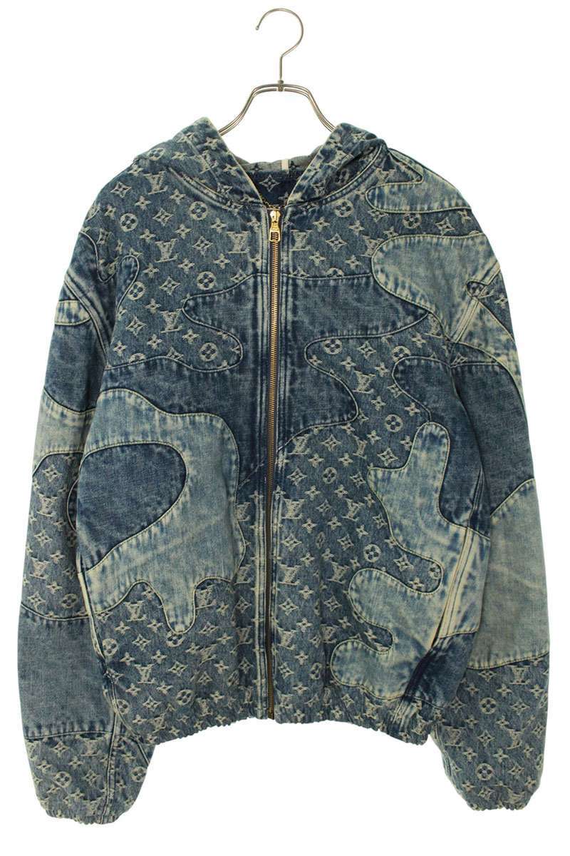 ルイヴィトン NIGO サイズ:48 22SS RM221M UZD HMA16E モノグラムパッチワークフーデッドジップアップデニムジャケット 中古 OM10拍卖