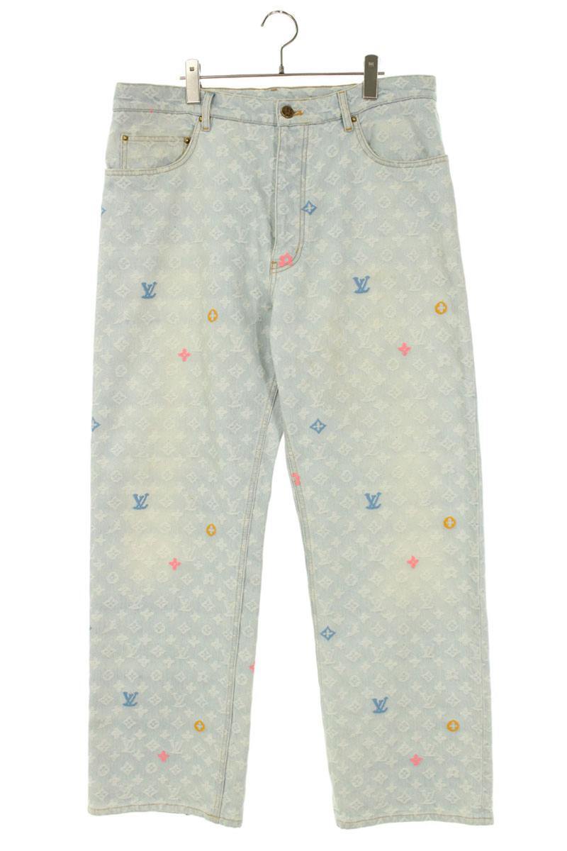 ルイヴィトン サイズ:34インチ 24AW RM242MM KCB HRD01X モノグラム刺繍デザインデニムパンツ 中古 SB01拍卖