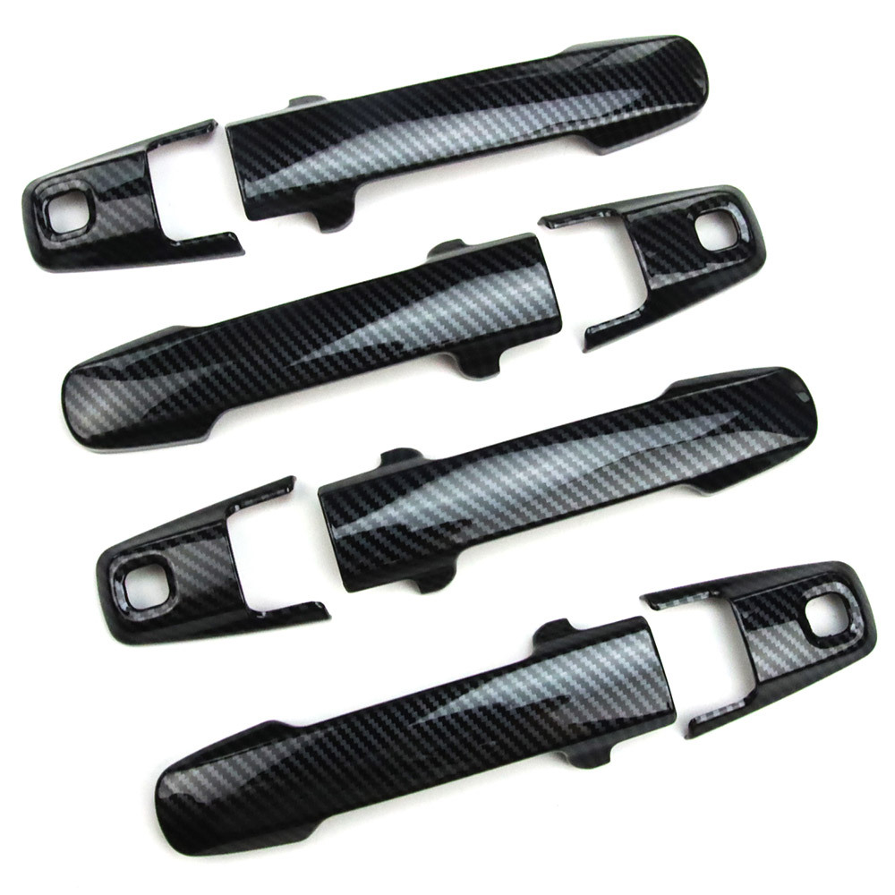 スズキ スペーシア カスタム MK53S ドアハンドルカバー アクセサリー 外装 ガーニッシュ 8P カーボン調拍卖