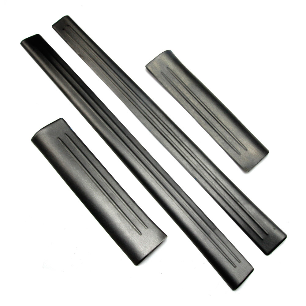 ホンダ 新型 ヴェゼル RV系 専用 スカッフプレート サイドステップガード ガーニッシュ 内側 ステンレス カスタム ブラック 4P@拍卖