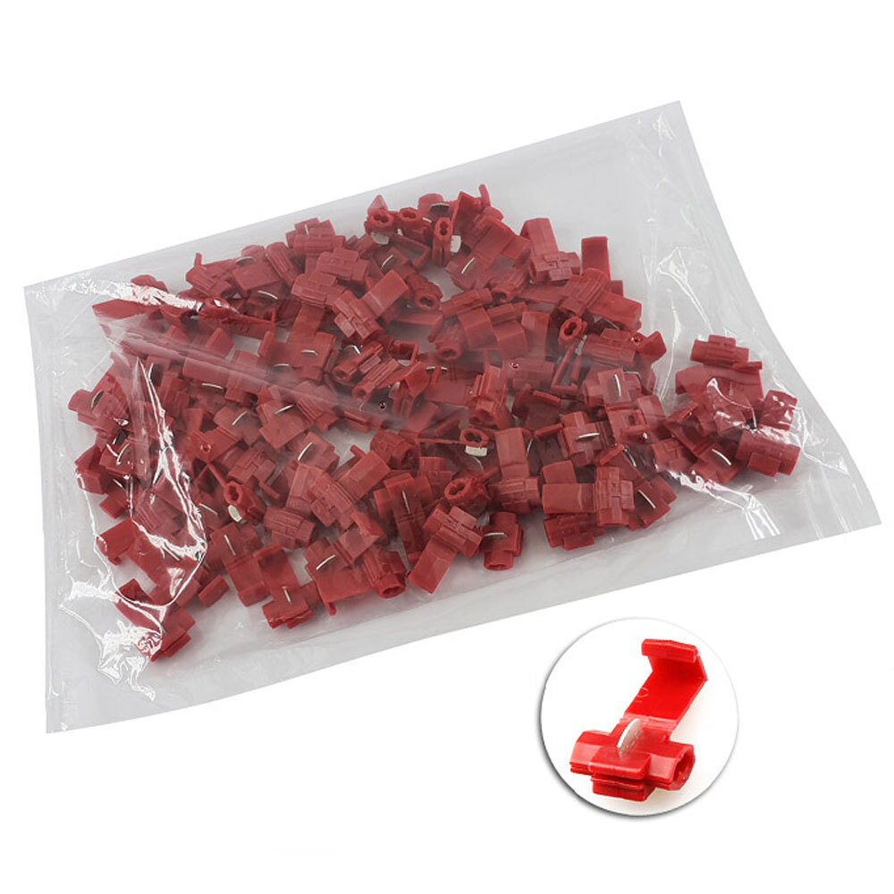 お得 赤エレクトロタップ/コネクター 配線接続/配線分岐用 200個拍卖