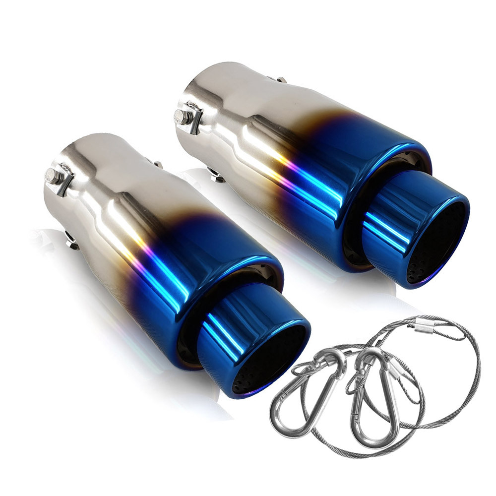 「脱落防止ワイヤー付き」ダイハツ ムーヴカスタム マフラーカッター チタン焼き 外装 カスタムパーツドレスアップ 約49mm~64mm用 2個拍卖