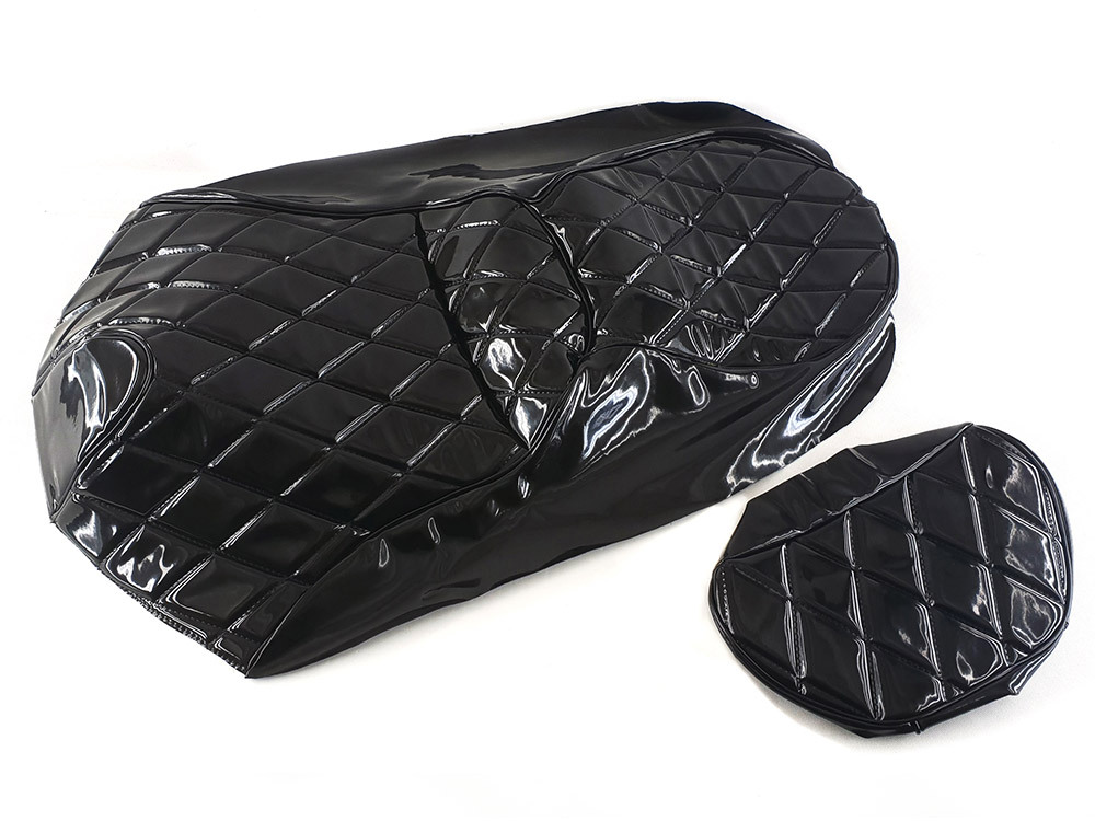 スズキ スカイウェイブ(CJ43A)張替用 黒色エナメル シートカバー 2点Set拍卖