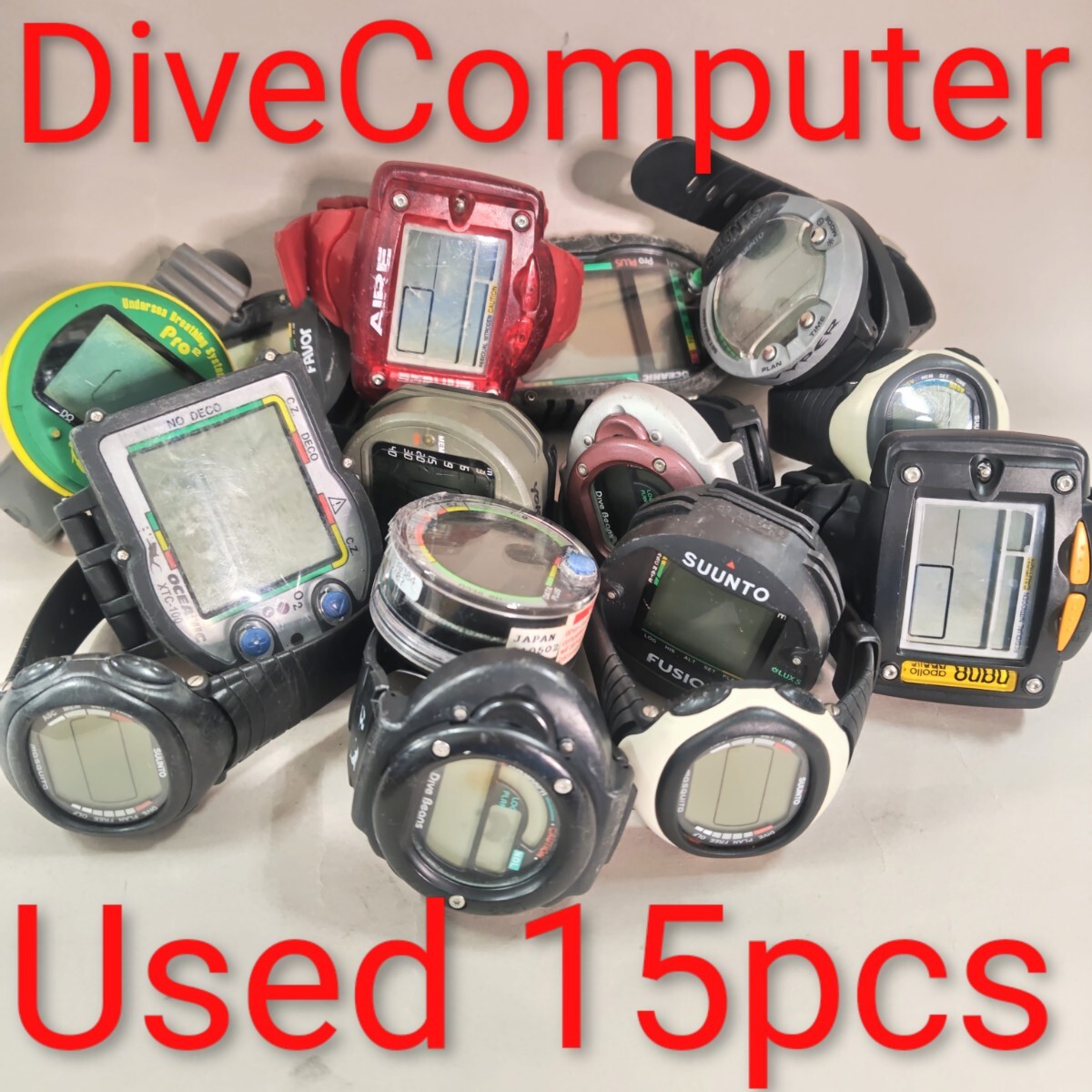 1111円スタート/ダイコン詰め合わせ/15個セット/ダイブコンピュータ/ジャンク品/UsedDivecomputer×15Pcs拍卖