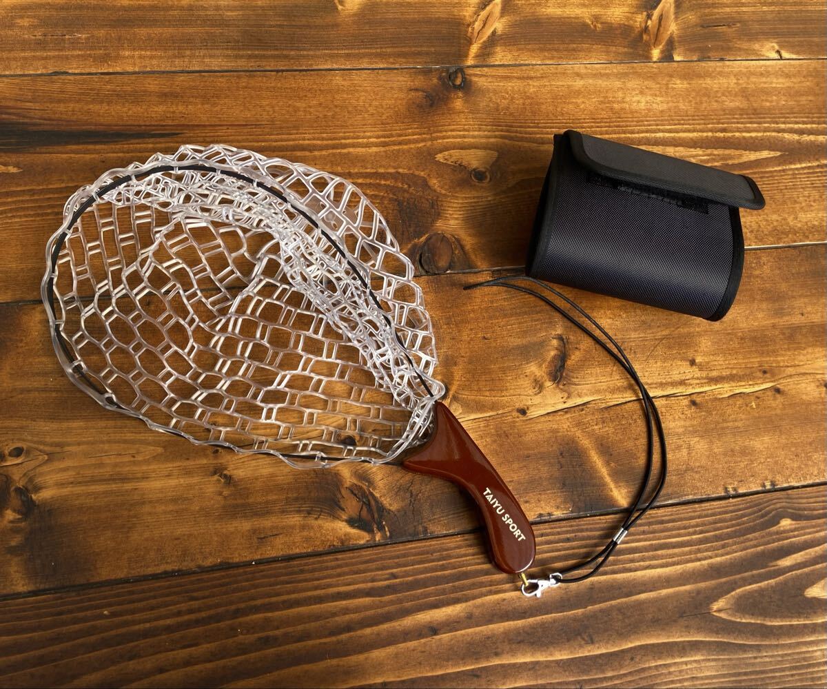 インスタネット ランディングネット 渓流 ウッドグリップ 渓流釣り ラバーネット 山女魚 岩魚 トラウトフィッシング拍卖