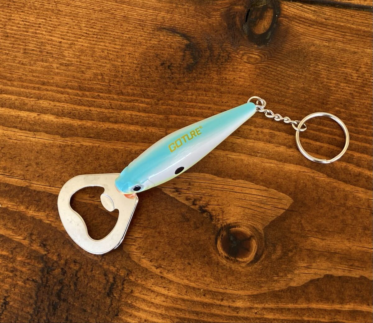 ボトルオープナー 水色 栓抜き キーホルダー 瓶 蓋 アクセサリー拍卖