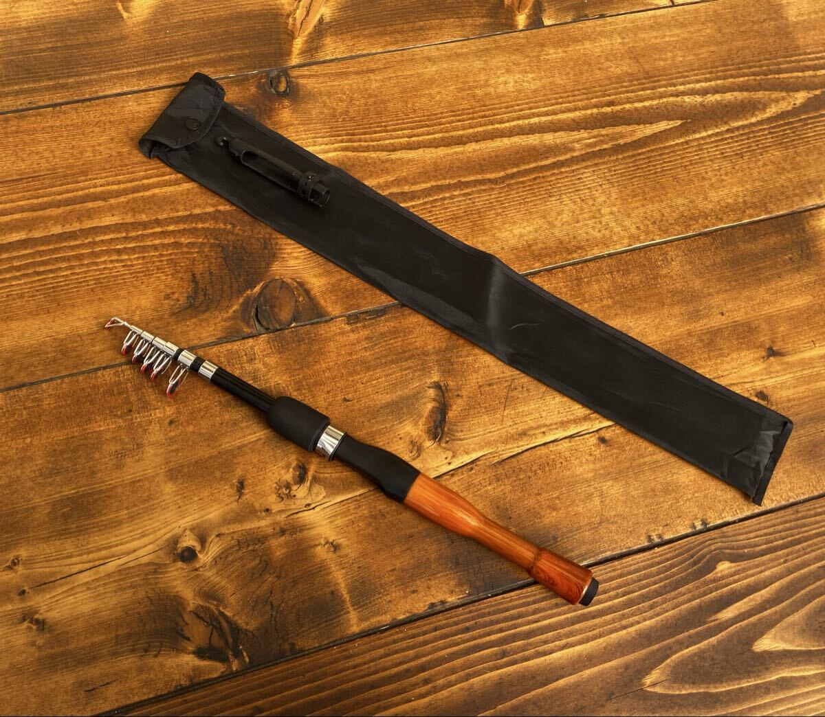 超軽量 カーボンロッド テレスコロッド 6ft 180cm バスロッド ルアーロッド バス釣り トラウト ウッド調 ウッドグリップ風 拍卖