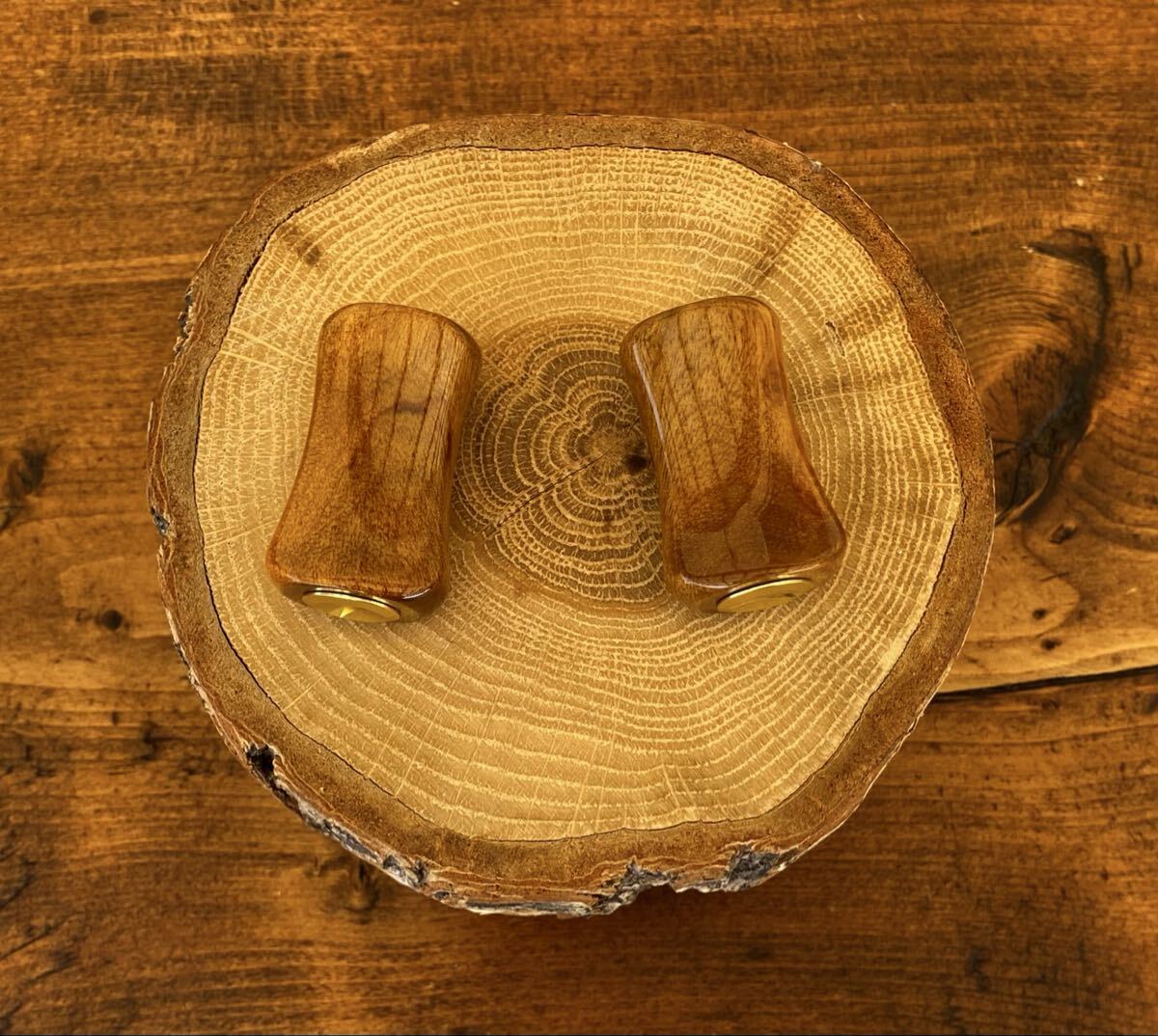 ウッドノブ ハンドルノブ 平型 ゴールド 黄金樟の根 渓流 ダイワS シマノA拍卖