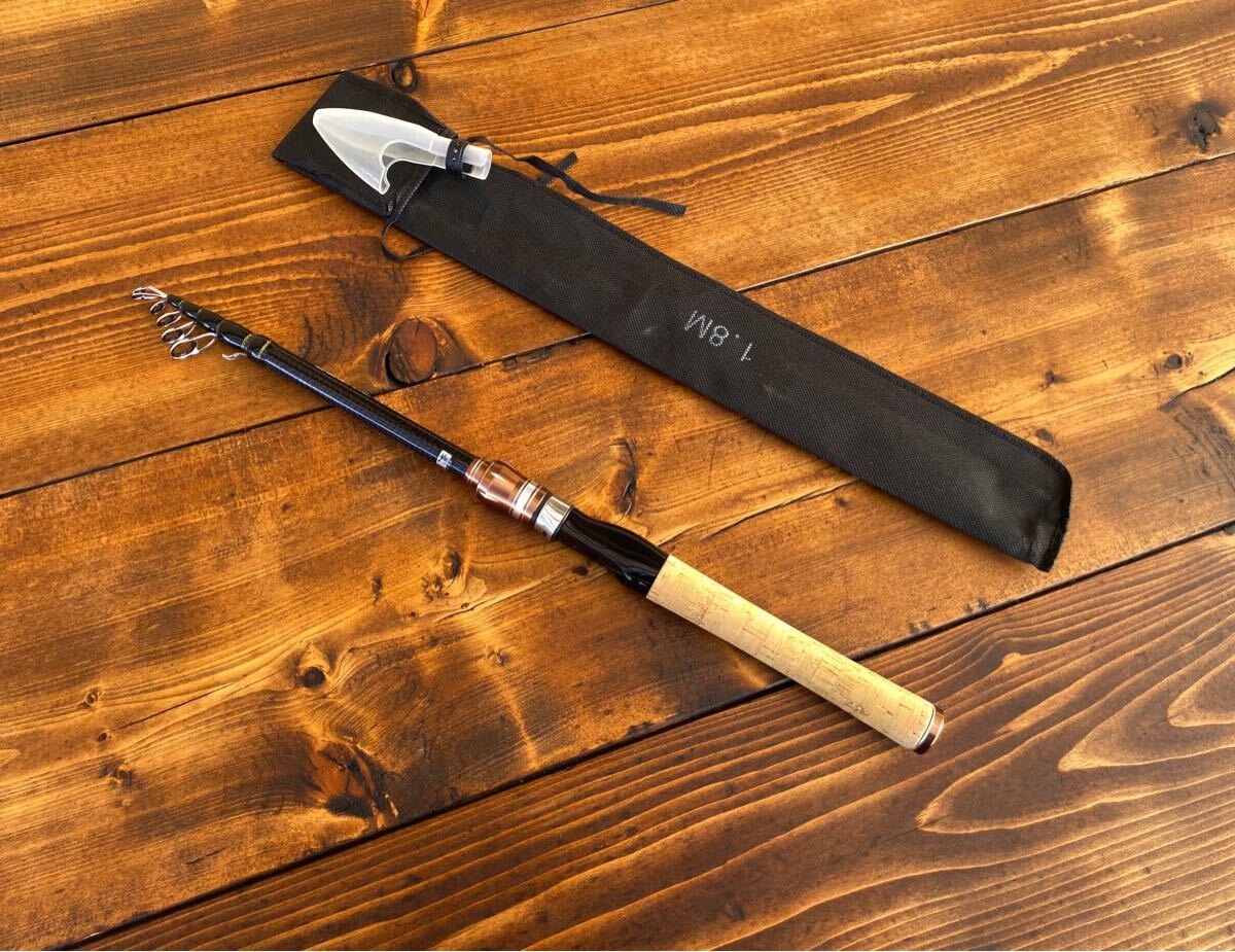 6ft テレスコロッド スピニングロッド バス釣り180cm 軽量 カーボン拍卖