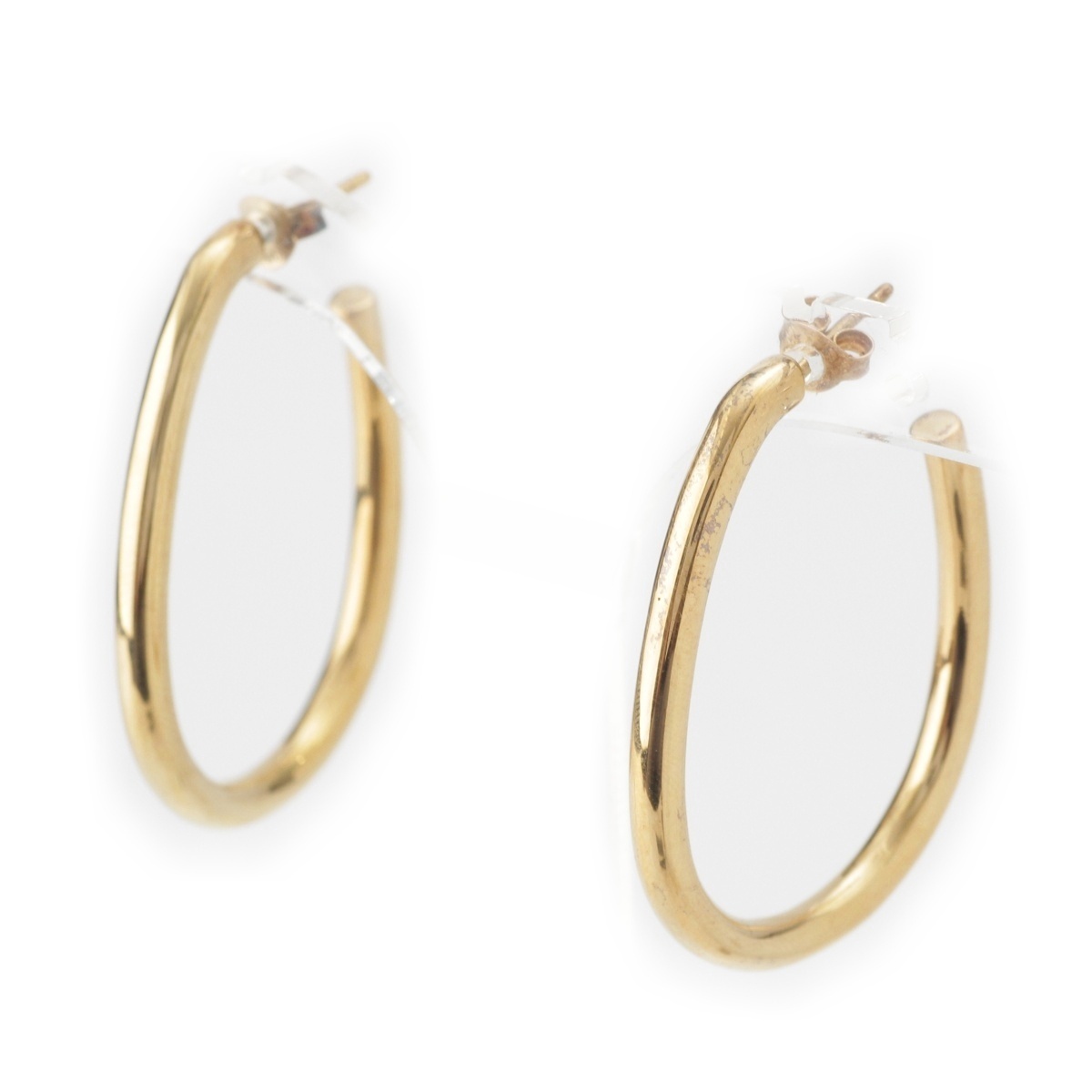 オティウムバーグ 925 オーバル フープ ピアス ゴールド【中古】拍卖