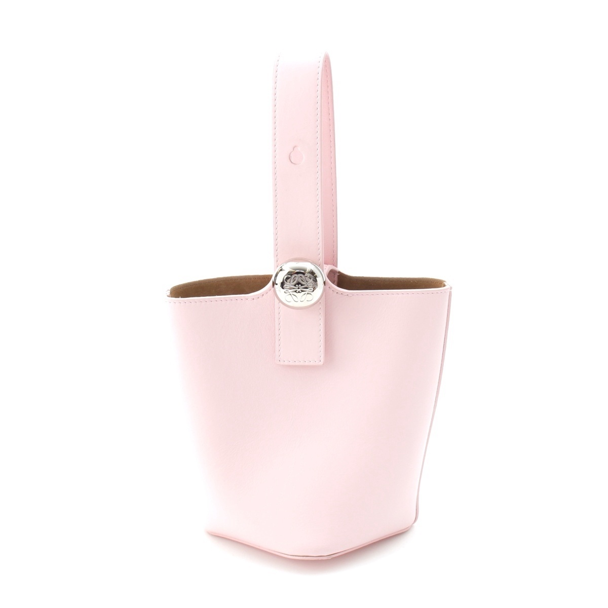 ロエベ ぺブル レザー バケット ミニ 2WAY ハンドバッグ ピンク【中古】拍卖