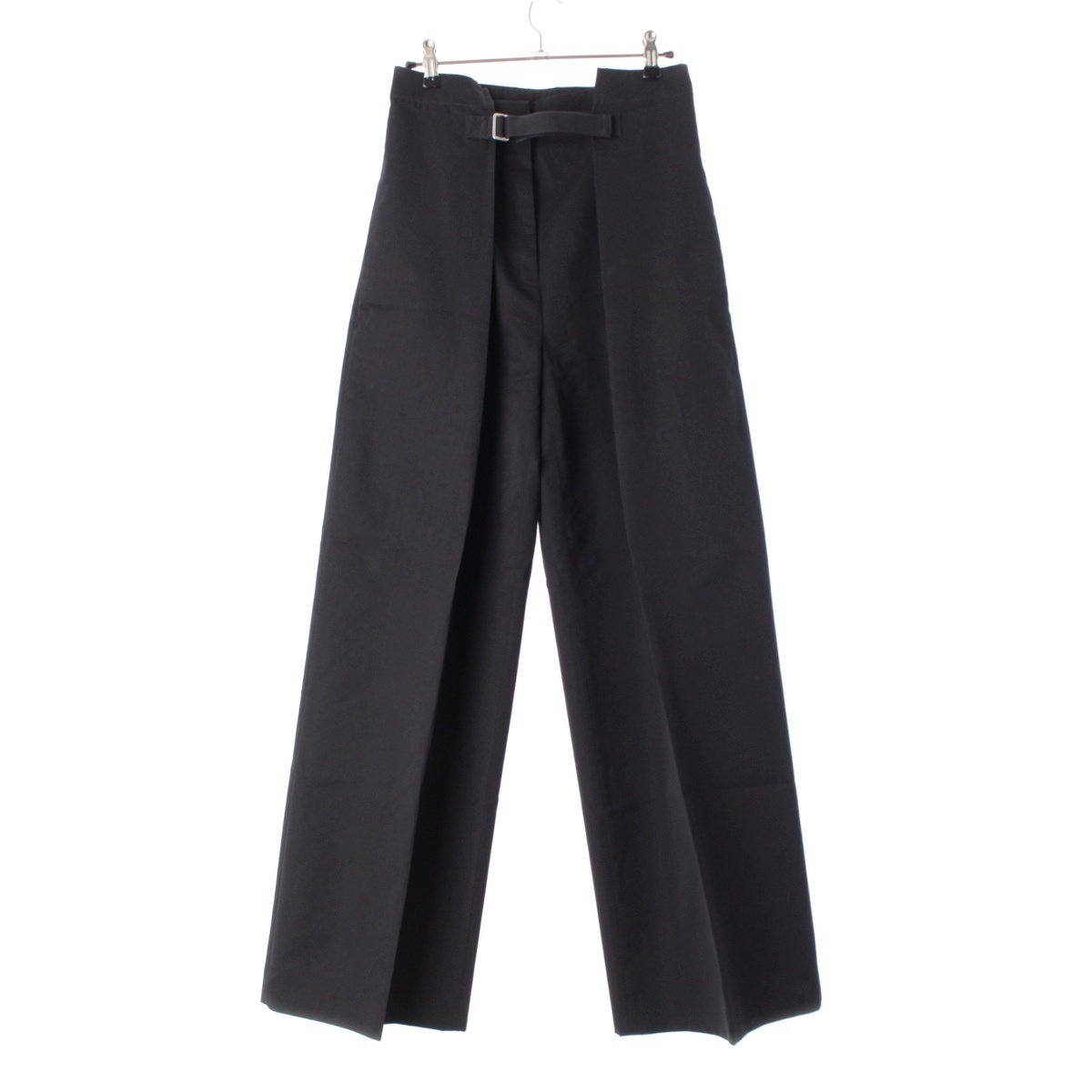 ジルサンダー コットン ワイド パンツ ブラック 32【中古】拍卖