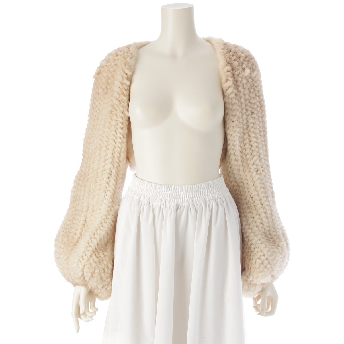 フォクシー ブティック 19年 ミンクファー ショート丈 ボレロ カーディガン 39973 ベージュ【中古】拍卖