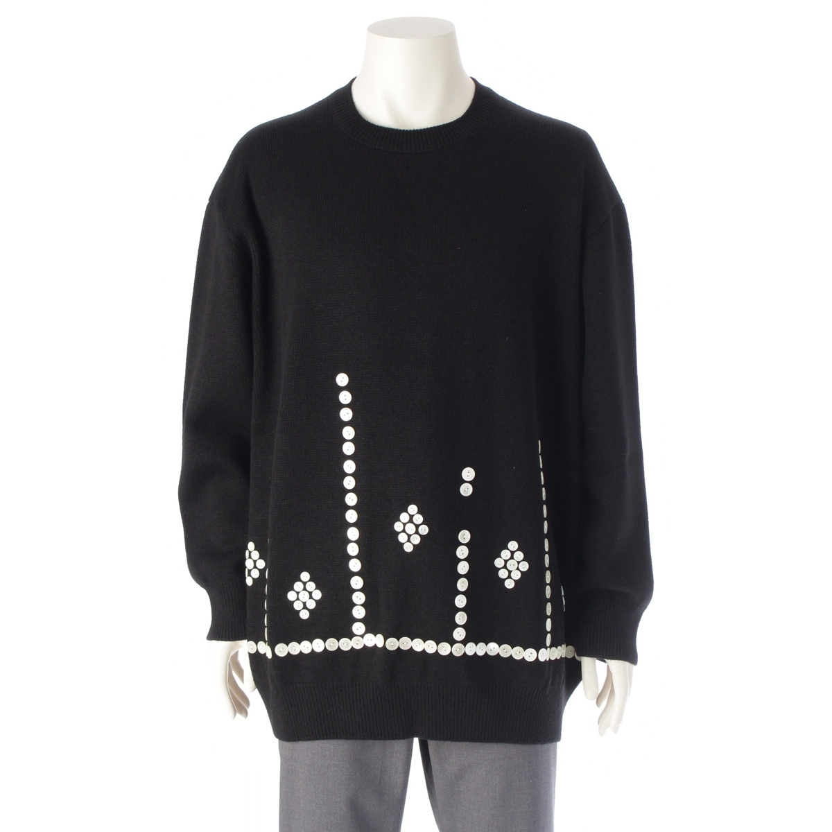 コムデギャルソン 24AW オムプリュス ボタン デコラティブ ニット セーター PN-N006 ブラック M【中古】拍卖