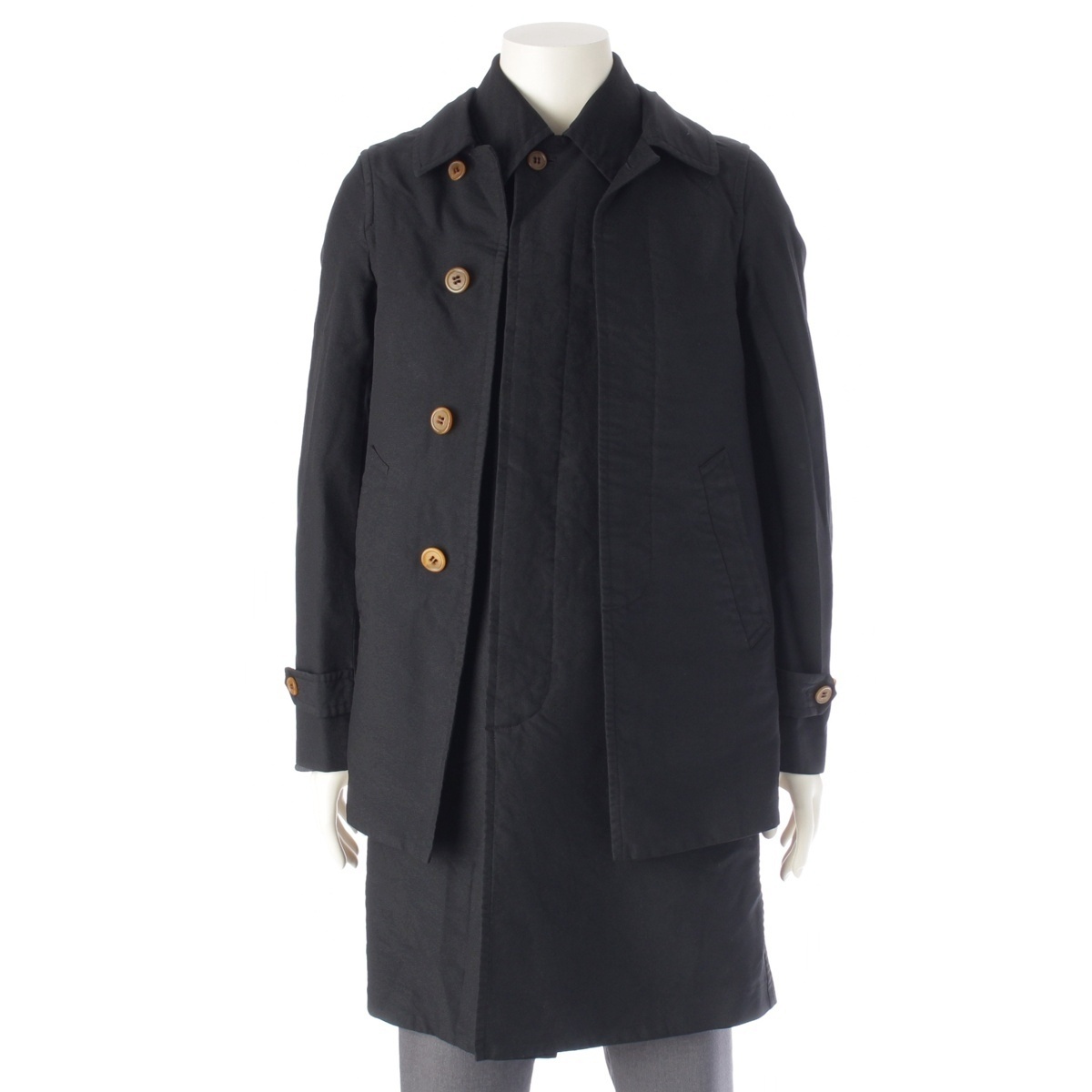 コムデギャルソンオムプリュス AD2017 ラバートイ ドッキング デザイン テーラードジャケット PT-C002 ブラック XS【中古】拍卖