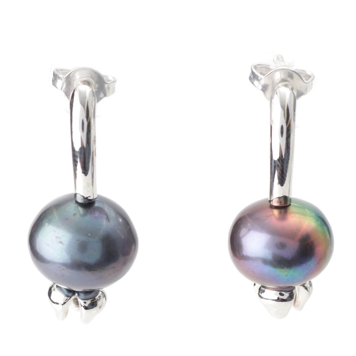 ロエベ シルバー925 ブルーベリー ドロップパール ピアス 39239X14 シルバー【中古】拍卖