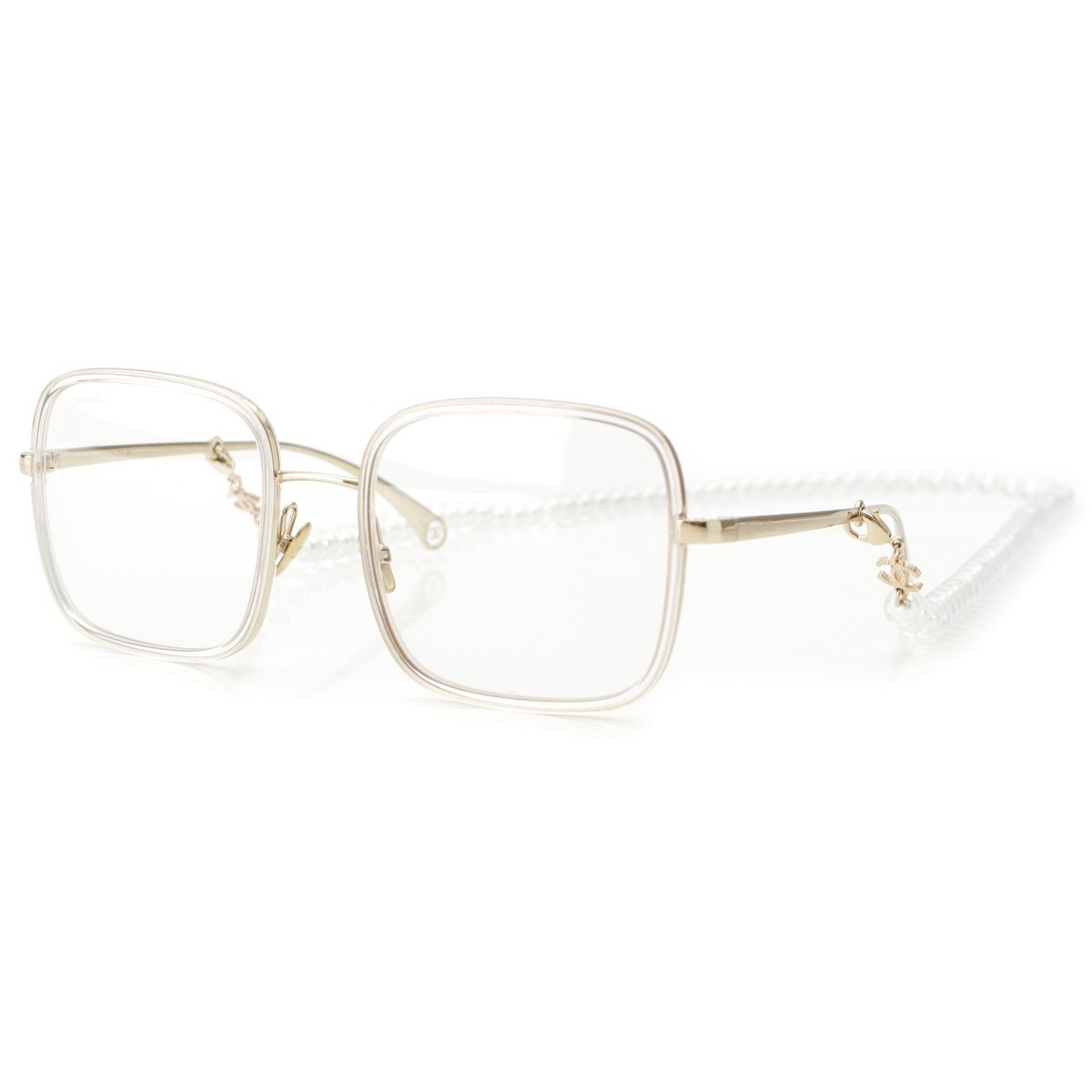 シャネル 20SS ココマーク パールチェーン付き アイウェア メガネ 2195-S ゴールド 54□20 140【中古】拍卖