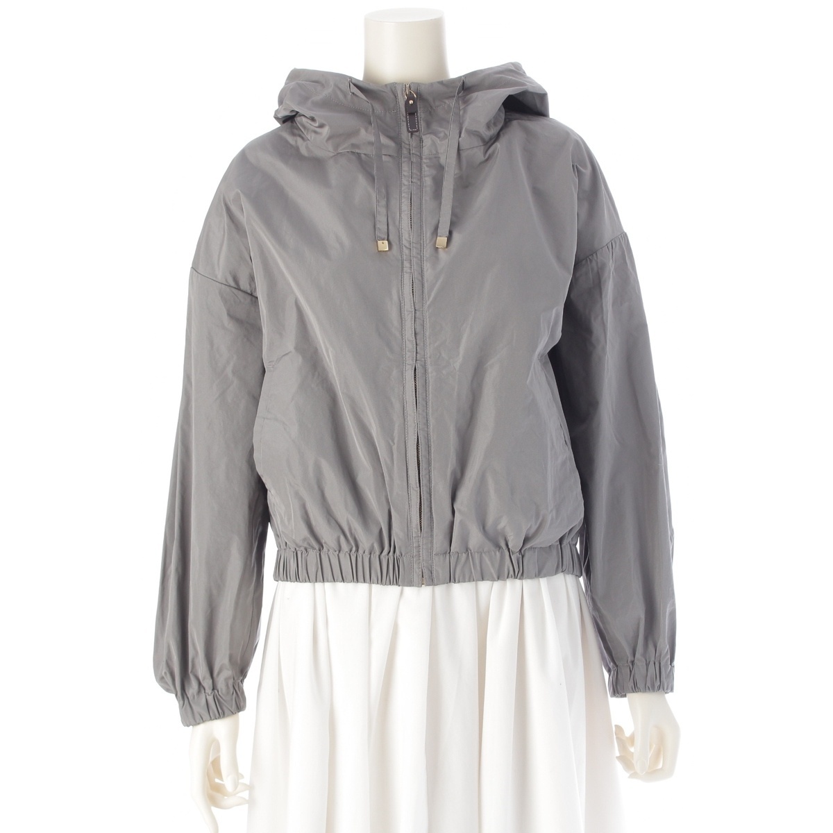 マックスマーラ ザキューブ THE CUBE テクニカルタフタ フーディー ナイロンジャケット 24190210946 グレー JP34【中古】拍卖