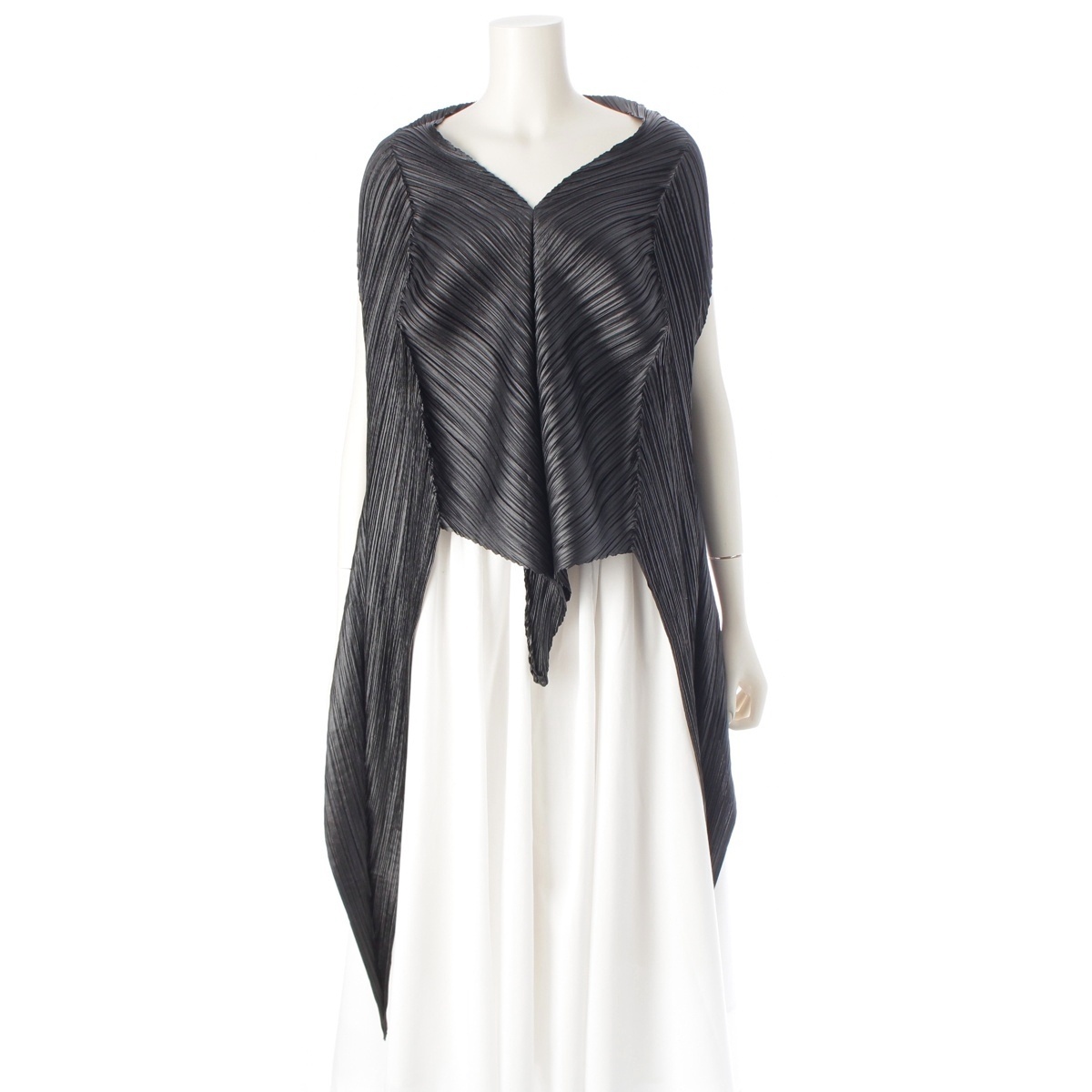 イッセイミヤケ プリーツ 変形 立体 トップス IM14FJ977 ブラック 3【中古】拍卖
