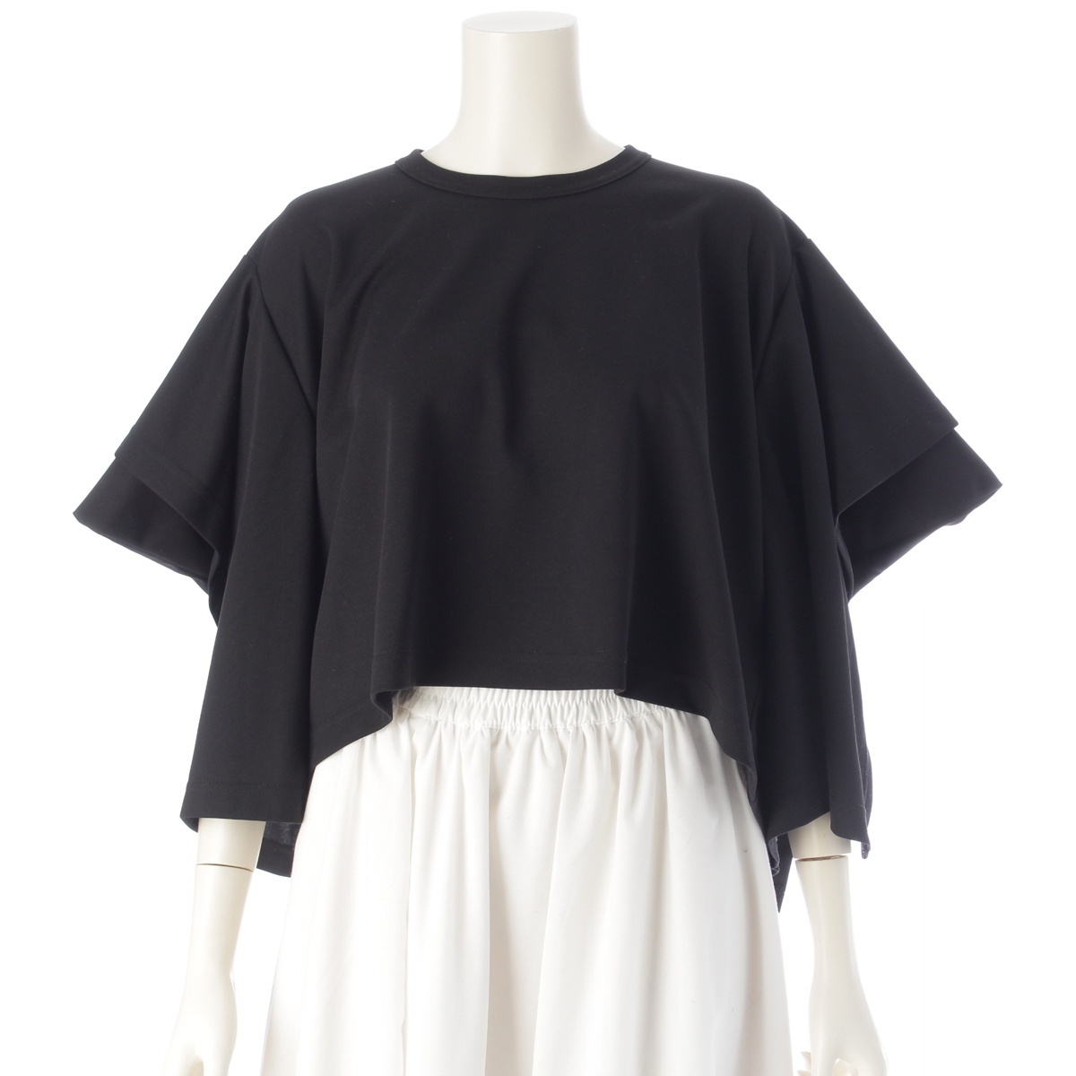 コムデギャルソン AD2023 クロップド ワイド 変形 カットソー GL-T016 ブラック XS【中古】拍卖