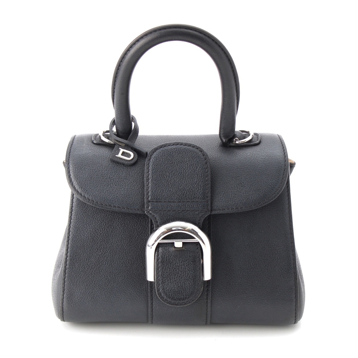 デルヴォー ブリヨン ミニ ロデオカーフ 2WAY ショルダー ハンドバッグ ブラック【中古】拍卖