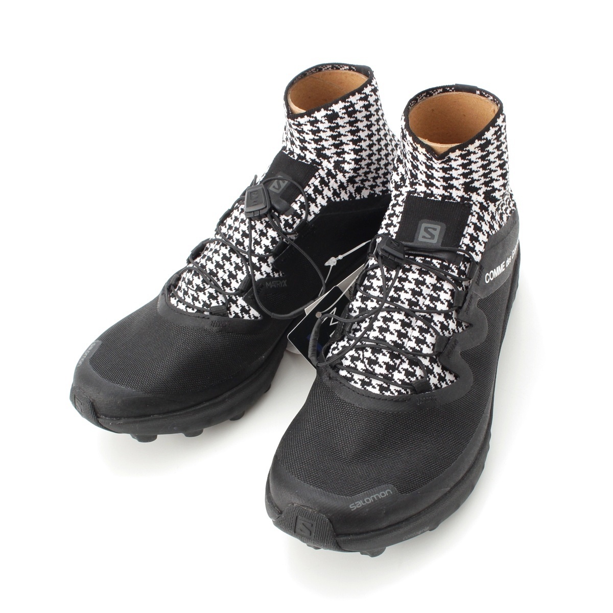 コムデギャルソン サロモン salomon 千鳥格子 ハイカット スニーカー GH-K103 ブラック 24.5cm【中古】拍卖
