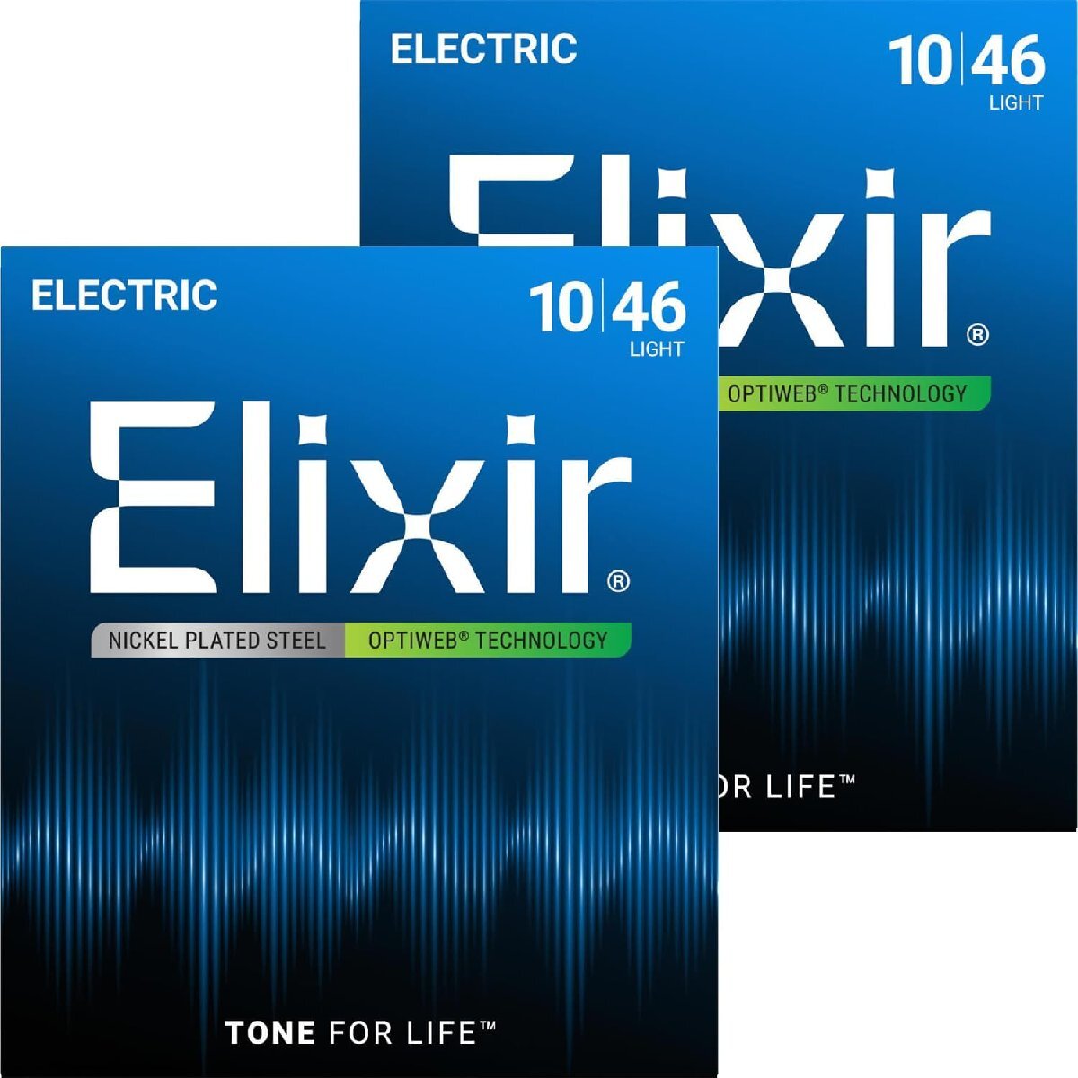【お買い得 2個セット】Elixir エリクサー エレキギター弦 2setpack 19052 OPTIWEB Light 10-46 正規品 コーティング弦拍卖
