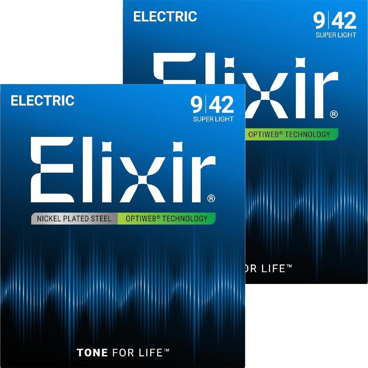 【お買い得 2個セット】Elixir エリクサー エレキギター弦 2setpack 19002 OPTIWEB Super Light 09-42 正規品 コーティング弦拍卖