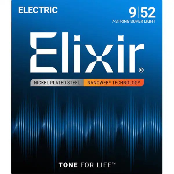 【エレキギター弦】Elixir 7-STRING エレキ ギター弦 12007 NANOWEB SUPER LIGHT 09-52 7弦 正規品 コーティング弦拍卖