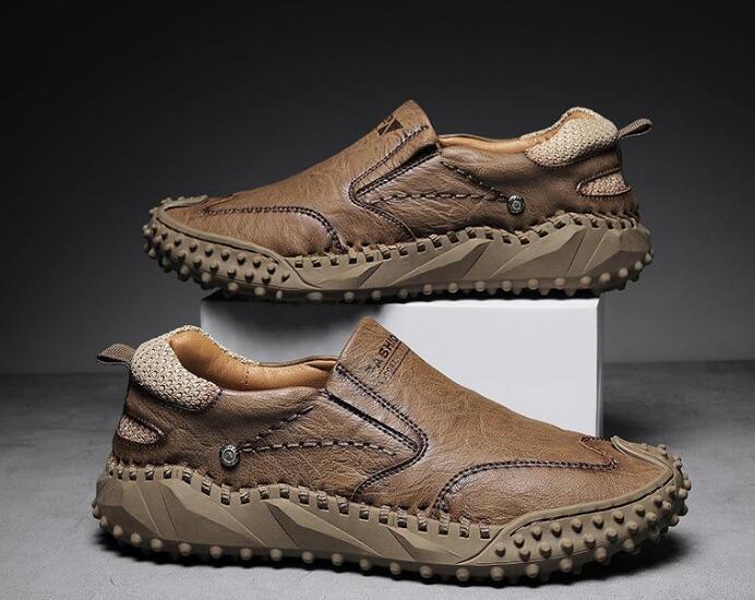 新作ローファー メンズ スリッポン ビジネスシューズ スニーカー ドライビングシューズ ローカット 紳士靴 PU靴 ブラウン 25.5cm拍卖