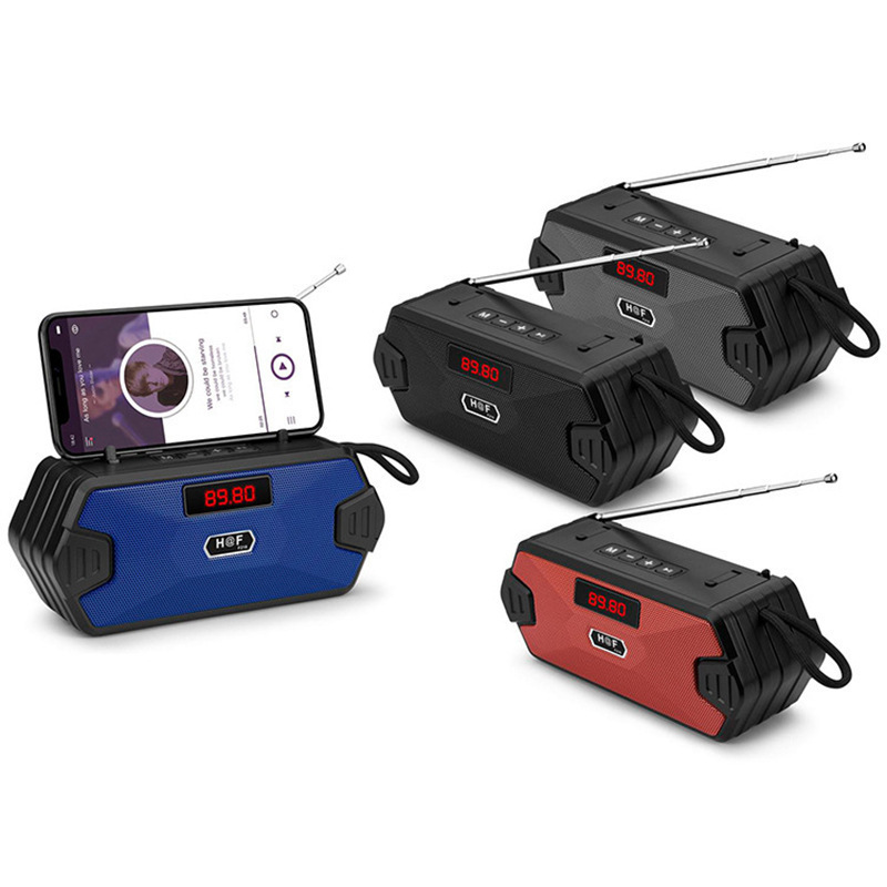 大人気お色選択可携帯電話PC用ポータブルBluetoothスピーカーワイヤレス屋外USBスピーカーFMラジオ付きAUXMP3サブウーファースピーカー拍卖