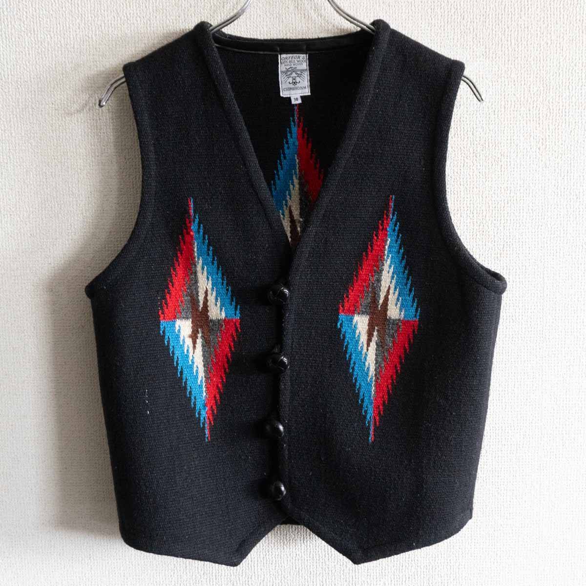 【美品】 ORTEGA'S 【 チマヨベスト 】38 ブラック ウール オルテガ 25090984拍卖